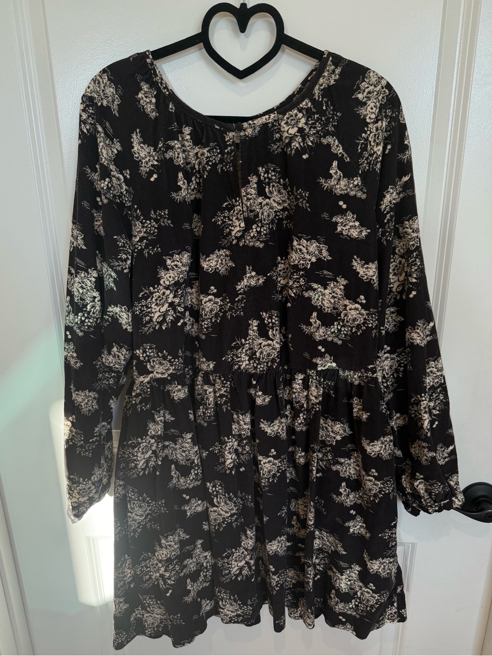 Universal Thread- Women's Corduroy Floral Long-Sleeve Dress